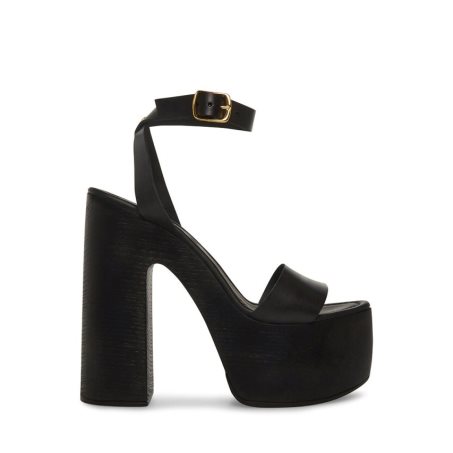 Sandalias Tacones Steve Madden Alessia Cuero Mujer Negras | ES QHE240